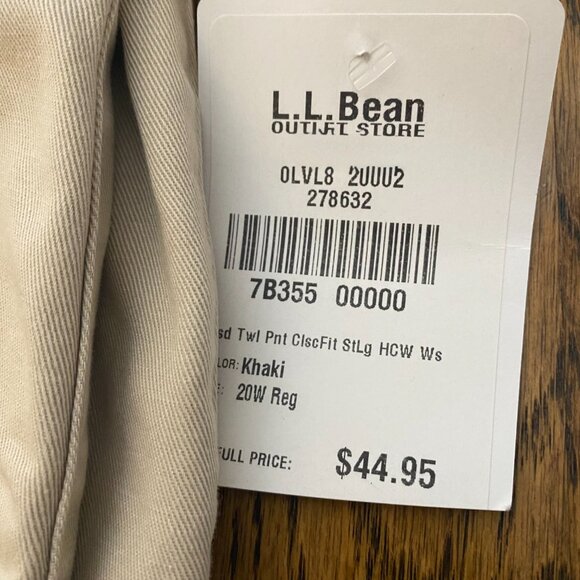 (2) L.L. Bean Classic Fit chino pants 20W Reg khaki and Navy womens NEW 2 PAIR - Picture 3 of 9